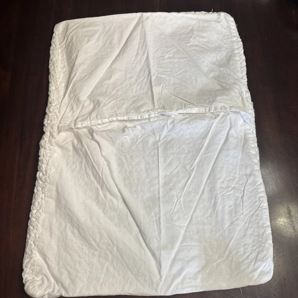 West Elm STANDARD Pillow Shams Cotton Waffle in White Textured Set Pair 2